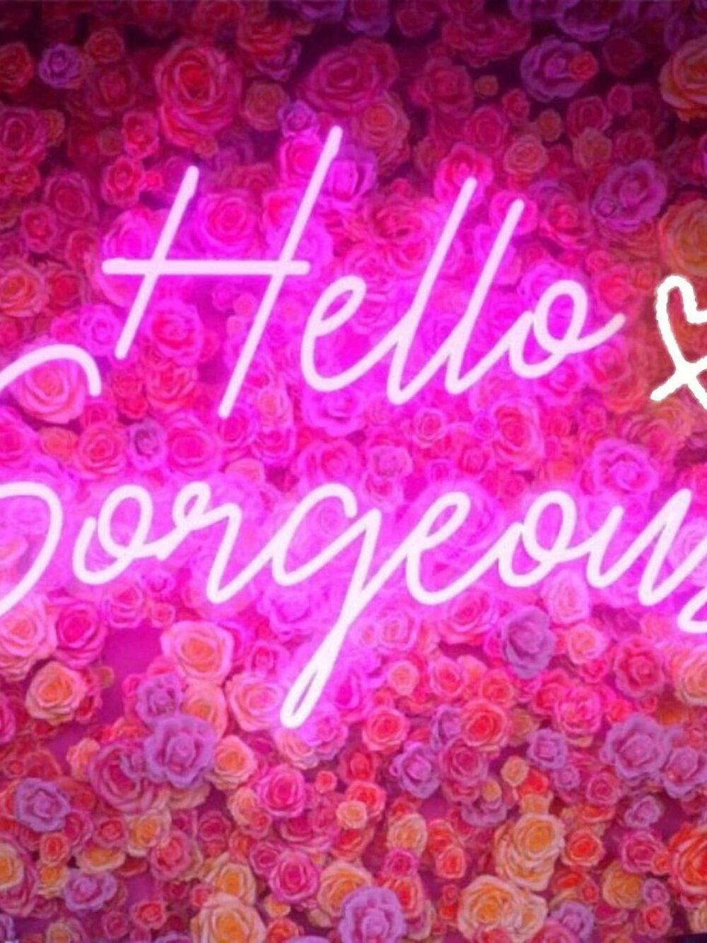 Hello Gorgeous Neon Sign Hello Beautiful Pink LED Neon Lights for Home Wedding B